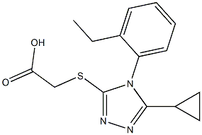 2-{[5-cyclopropyl-4-(2-ethylphenyl)-4H-1,2,4-triazol-3-yl]sulfanyl}acetic acid 结构式
