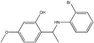 2-{1-[(2-bromophenyl)amino]ethyl}-5-methoxyphenol 结构式