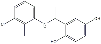 2-{1-[(3-chloro-2-methylphenyl)amino]ethyl}benzene-1,4-diol 结构式