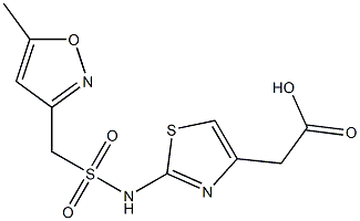 2-{2-[(5-methyl-1,2-oxazol-3-yl)methanesulfonamido]-1,3-thiazol-4-yl}acetic acid 结构式