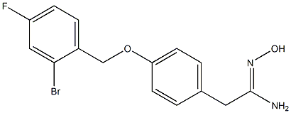 2-{4-[(2-bromo-4-fluorophenyl)methoxy]phenyl}-N'-hydroxyethanimidamide 结构式