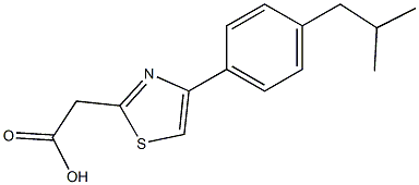 2-{4-[4-(2-methylpropyl)phenyl]-1,3-thiazol-2-yl}acetic acid 结构式