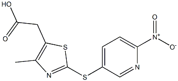 2-{4-methyl-2-[(6-nitropyridin-3-yl)sulfanyl]-1,3-thiazol-5-yl}acetic acid 结构式