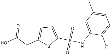 2-{5-[(2-fluoro-5-methylphenyl)sulfamoyl]thiophen-2-yl}acetic acid 结构式