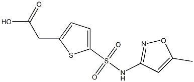 2-{5-[(5-methyl-1,2-oxazol-3-yl)sulfamoyl]thiophen-2-yl}acetic acid 结构式