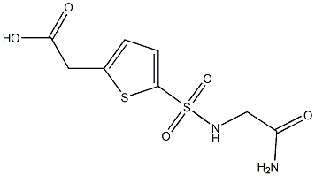 2-{5-[(carbamoylmethyl)sulfamoyl]thiophen-2-yl}acetic acid 结构式