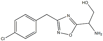 2-amino-2-{3-[(4-chlorophenyl)methyl]-1,2,4-oxadiazol-5-yl}ethan-1-ol 结构式