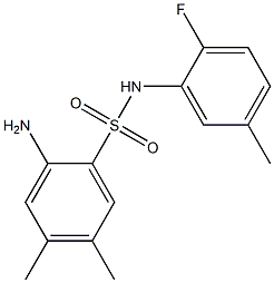 2-amino-N-(2-fluoro-5-methylphenyl)-4,5-dimethylbenzene-1-sulfonamide 结构式