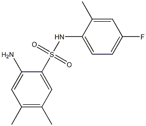 2-amino-N-(4-fluoro-2-methylphenyl)-4,5-dimethylbenzene-1-sulfonamide 结构式