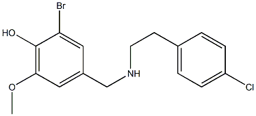 2-bromo-4-({[2-(4-chlorophenyl)ethyl]amino}methyl)-6-methoxyphenol 结构式