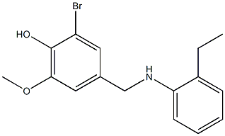 2-bromo-4-{[(2-ethylphenyl)amino]methyl}-6-methoxyphenol 结构式