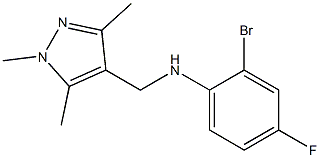 2-bromo-4-fluoro-N-[(1,3,5-trimethyl-1H-pyrazol-4-yl)methyl]aniline 结构式