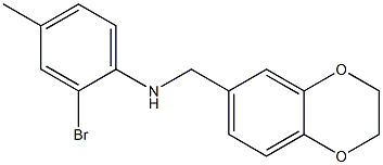 2-bromo-N-(2,3-dihydro-1,4-benzodioxin-6-ylmethyl)-4-methylaniline 结构式