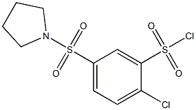 2-chloro-5-(pyrrolidin-1-ylsulfonyl)benzenesulfonyl chloride 结构式