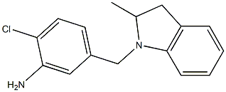 2-chloro-5-[(2-methyl-2,3-dihydro-1H-indol-1-yl)methyl]aniline 结构式