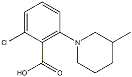 2-chloro-6-(3-methylpiperidin-1-yl)benzoic acid 结构式