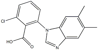 2-chloro-6-(5,6-dimethyl-1H-1,3-benzodiazol-1-yl)benzoic acid 结构式