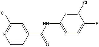 2-chloro-N-(3-chloro-4-fluorophenyl)pyridine-4-carboxamide 结构式