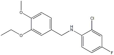 2-chloro-N-[(3-ethoxy-4-methoxyphenyl)methyl]-4-fluoroaniline 结构式