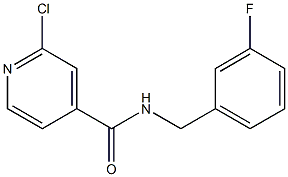 2-chloro-N-[(3-fluorophenyl)methyl]pyridine-4-carboxamide 结构式