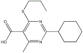 2-cyclohexyl-4-methyl-6-(propylthio)pyrimidine-5-carboxylic acid 结构式