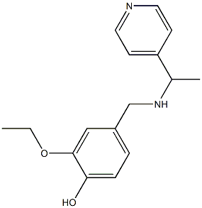 2-ethoxy-4-({[1-(pyridin-4-yl)ethyl]amino}methyl)phenol 结构式
