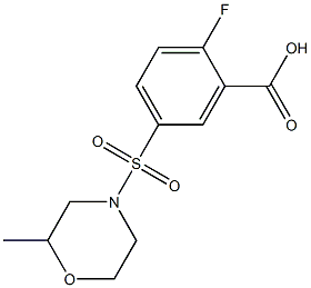2-fluoro-5-[(2-methylmorpholine-4-)sulfonyl]benzoic acid 结构式