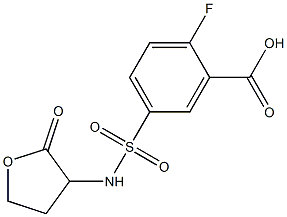 2-fluoro-5-[(2-oxooxolan-3-yl)sulfamoyl]benzoic acid 结构式