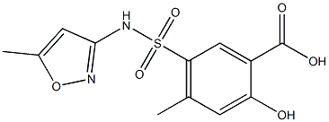 2-hydroxy-4-methyl-5-[(5-methyl-1,2-oxazol-3-yl)sulfamoyl]benzoic acid 结构式