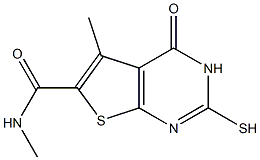 2-mercapto-N,5-dimethyl-4-oxo-3,4-dihydrothieno[2,3-d]pyrimidine-6-carboxamide 结构式