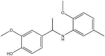 2-methoxy-4-{1-[(2-methoxy-5-methylphenyl)amino]ethyl}phenol 结构式