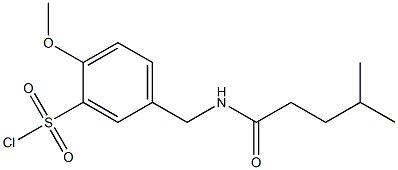 2-methoxy-5-[(4-methylpentanamido)methyl]benzene-1-sulfonyl chloride 结构式