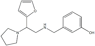 3-({[2-(furan-2-yl)-2-(pyrrolidin-1-yl)ethyl]amino}methyl)phenol 结构式