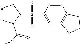 3-(2,3-dihydro-1H-indene-5-sulfonyl)-1,3-thiazolidine-4-carboxylic acid 结构式