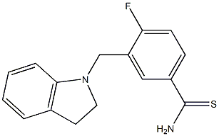 3-(2,3-dihydro-1H-indol-1-ylmethyl)-4-fluorobenzene-1-carbothioamide 结构式