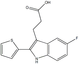 3-(5-fluoro-2-thien-2-yl-1H-indol-3-yl)propanoic acid 结构式