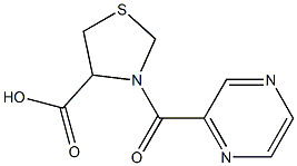 3-(pyrazin-2-ylcarbonyl)-1,3-thiazolidine-4-carboxylic acid 结构式