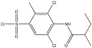 3,5-dichloro-2-methyl-4-(2-methylbutanamido)benzene-1-sulfonyl chloride 结构式