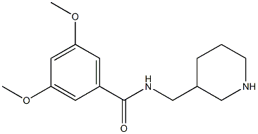 3,5-dimethoxy-N-(piperidin-3-ylmethyl)benzamide 结构式