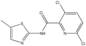 3,6-dichloro-N-(5-methyl-1,3-thiazol-2-yl)pyridine-2-carboxamide 结构式