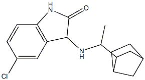 3-[(1-{bicyclo[2.2.1]heptan-2-yl}ethyl)amino]-5-chloro-2,3-dihydro-1H-indol-2-one 结构式