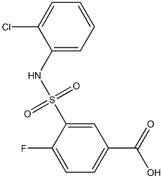 3-[(2-chlorophenyl)sulfamoyl]-4-fluorobenzoic acid 结构式