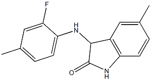 3-[(2-fluoro-4-methylphenyl)amino]-5-methyl-2,3-dihydro-1H-indol-2-one 结构式