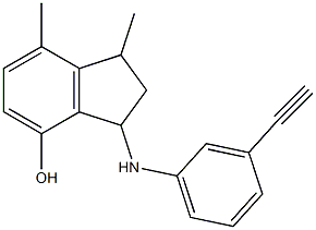 3-[(3-ethynylphenyl)amino]-1,7-dimethyl-2,3-dihydro-1H-inden-4-ol 结构式