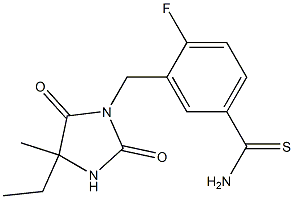 3-[(4-ethyl-4-methyl-2,5-dioxoimidazolidin-1-yl)methyl]-4-fluorobenzene-1-carbothioamide 结构式