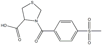 3-[(4-methanesulfonylphenyl)carbonyl]-1,3-thiazolidine-4-carboxylic acid 结构式