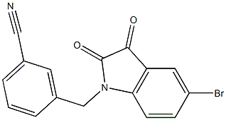 3-[(5-bromo-2,3-dioxo-2,3-dihydro-1H-indol-1-yl)methyl]benzonitrile 结构式