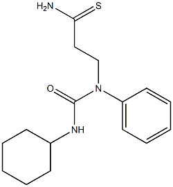 3-[(cyclohexylcarbamoyl)(phenyl)amino]propanethioamide 结构式