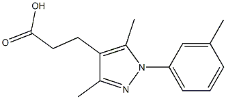 3-[3,5-dimethyl-1-(3-methylphenyl)-1H-pyrazol-4-yl]propanoic acid 结构式