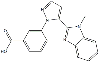 3-[5-(1-methyl-1H-benzimidazol-2-yl)-1H-pyrazol-1-yl]benzoic acid 结构式